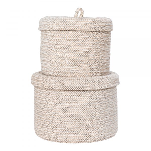 Korb beige mit Deckel